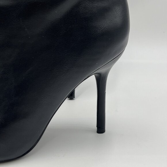 Zara Tall Black Leather Heeled Pointed Toe Boots - Picture 5 of 11